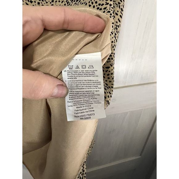 Halston Heritage Cheetah Print Asymmetrical Skirt Size 10 Tan Pre-Owned - Picture 5 of 5